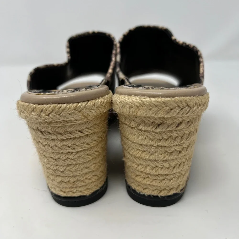 Enzo Angiolini Womens‎ 8.5 Espadrille Wedge Mules Snake Print Slip-On Sandals